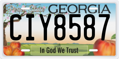 GA license plate CIY8587