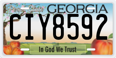 GA license plate CIY8592