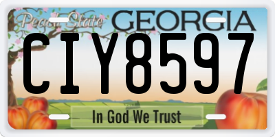 GA license plate CIY8597