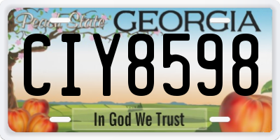 GA license plate CIY8598