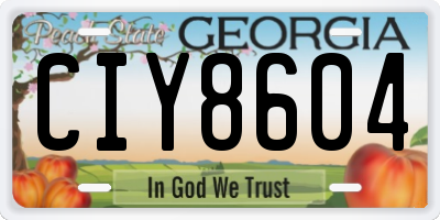 GA license plate CIY8604