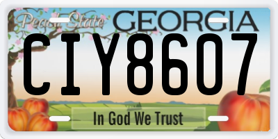 GA license plate CIY8607