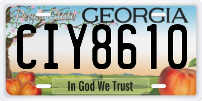 GA license plate CIY8610