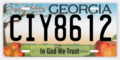GA license plate CIY8612