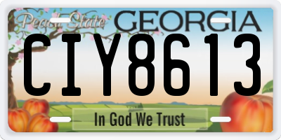 GA license plate CIY8613