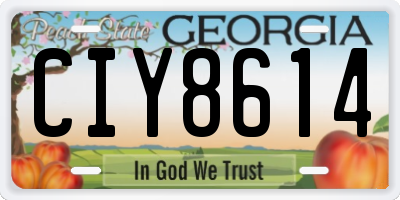 GA license plate CIY8614