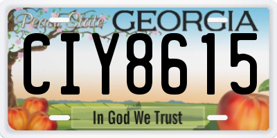 GA license plate CIY8615