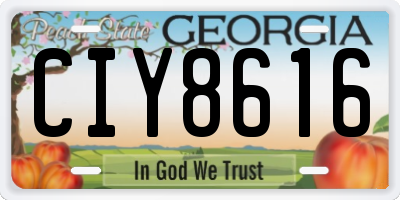 GA license plate CIY8616
