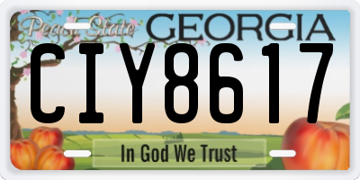 GA license plate CIY8617