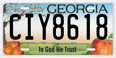 GA license plate CIY8618