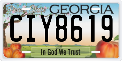 GA license plate CIY8619