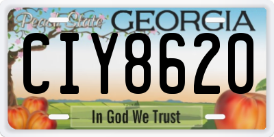 GA license plate CIY8620