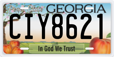 GA license plate CIY8621