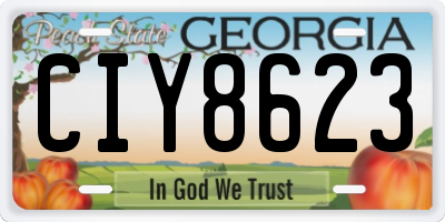 GA license plate CIY8623