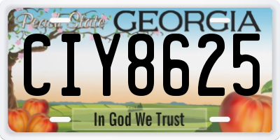 GA license plate CIY8625