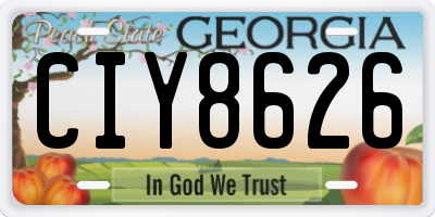 GA license plate CIY8626