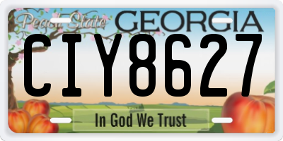 GA license plate CIY8627