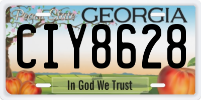 GA license plate CIY8628
