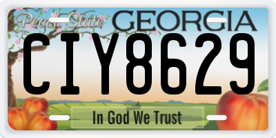 GA license plate CIY8629