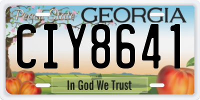 GA license plate CIY8641