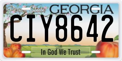 GA license plate CIY8642