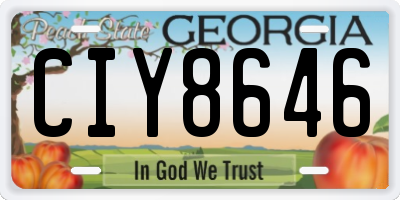 GA license plate CIY8646