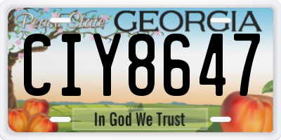 GA license plate CIY8647