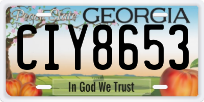 GA license plate CIY8653