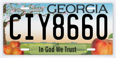 GA license plate CIY8660
