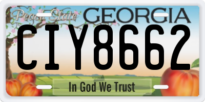 GA license plate CIY8662