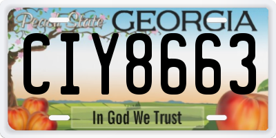 GA license plate CIY8663