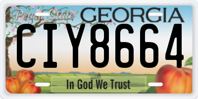 GA license plate CIY8664
