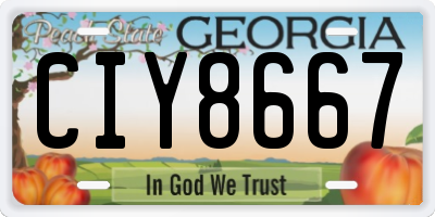 GA license plate CIY8667