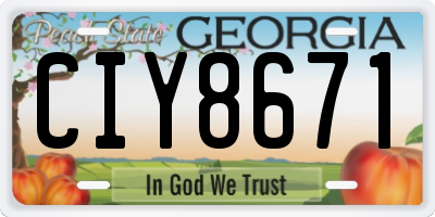 GA license plate CIY8671