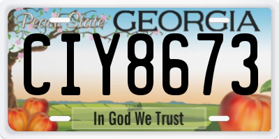 GA license plate CIY8673