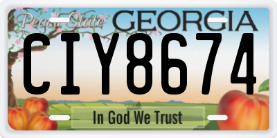 GA license plate CIY8674