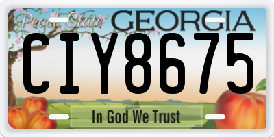 GA license plate CIY8675