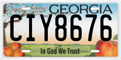 GA license plate CIY8676