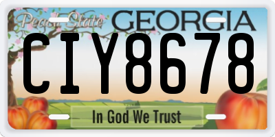 GA license plate CIY8678