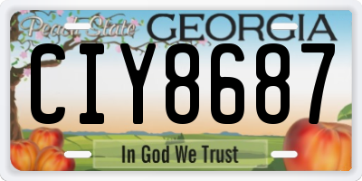 GA license plate CIY8687