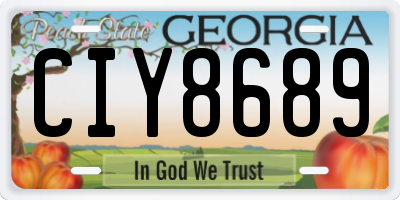 GA license plate CIY8689