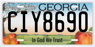 GA license plate CIY8690