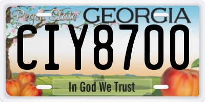 GA license plate CIY8700