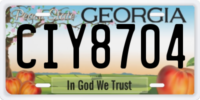 GA license plate CIY8704
