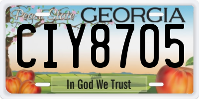 GA license plate CIY8705