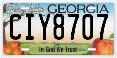 GA license plate CIY8707
