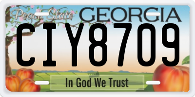 GA license plate CIY8709