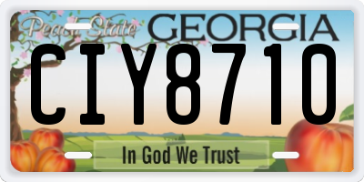 GA license plate CIY8710