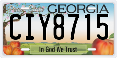 GA license plate CIY8715