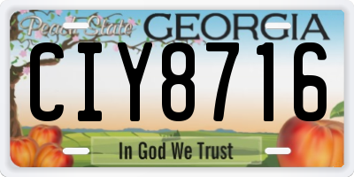 GA license plate CIY8716